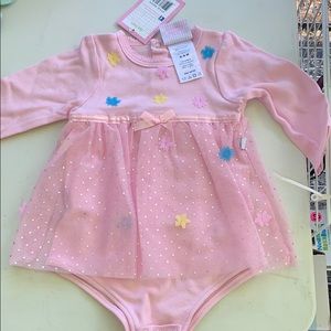 Pink flower onesie